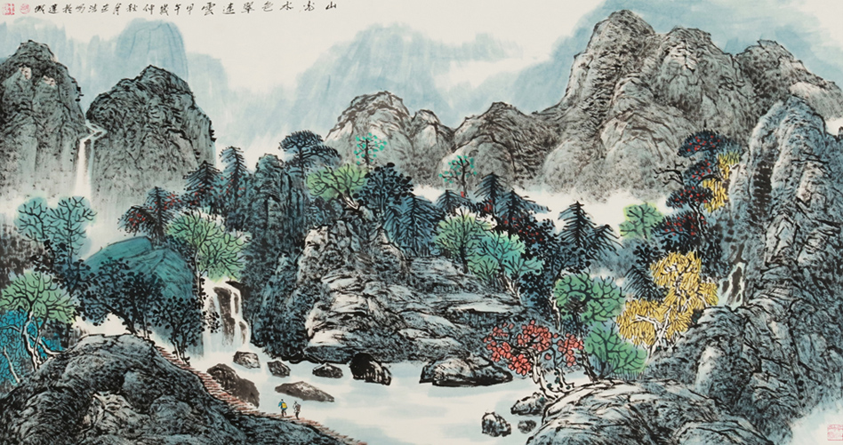 2384号-山光水色翠连云,甲午年,六尺整张.jpg 2384号-山光水色翠连云,甲午年,六尺整张.jpg