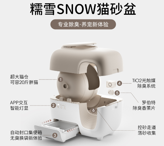 糯雪snow猫砂盆主打的TiO2光触媒除臭盒真能除臭吗？