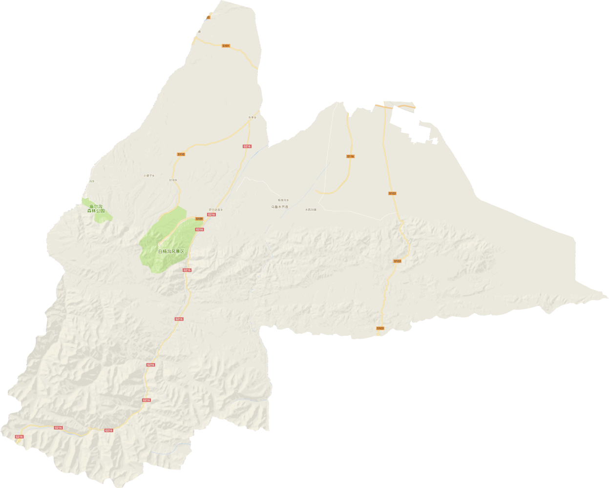 乌鲁木齐县电子地图高清版大图