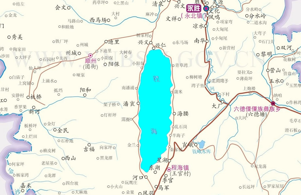 程海的位置及境域