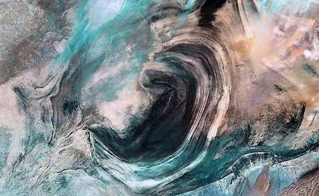 塔里木河下游北支尾闾罗布泊卫星图