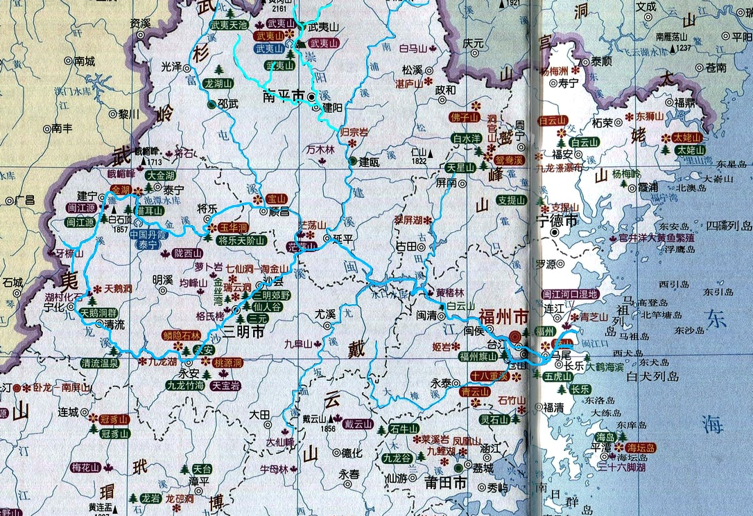 崇阳溪在闽江流域的位置