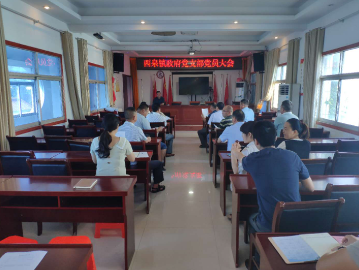 西泉镇政府党支部党员大会