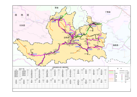 2021年1月边坝县交通地图