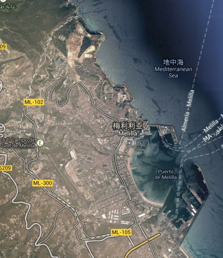 梅利利亚的卫星图