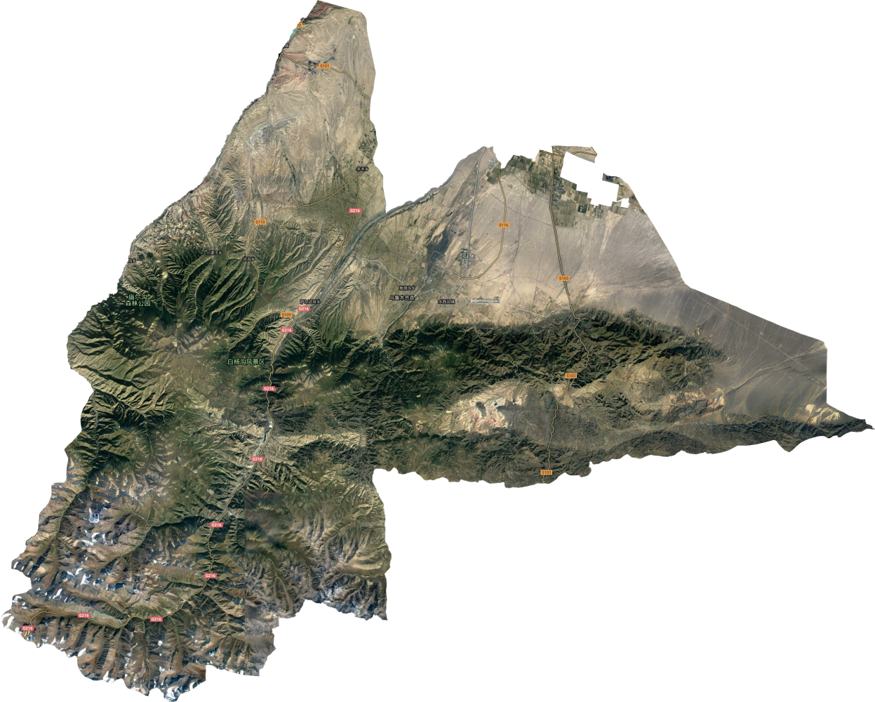 乌鲁木齐县卫星图高清版大图