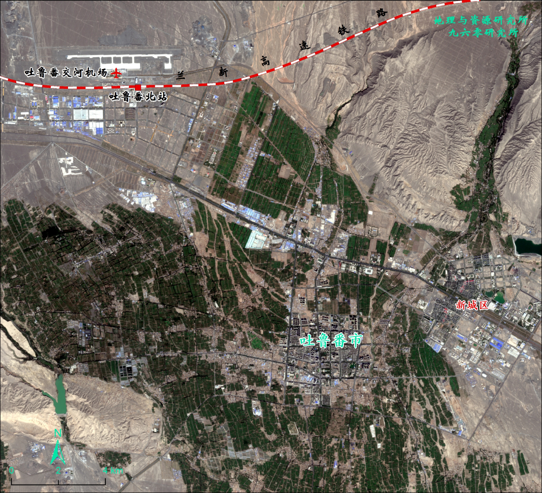 吐鲁番交河机场位置示意图
