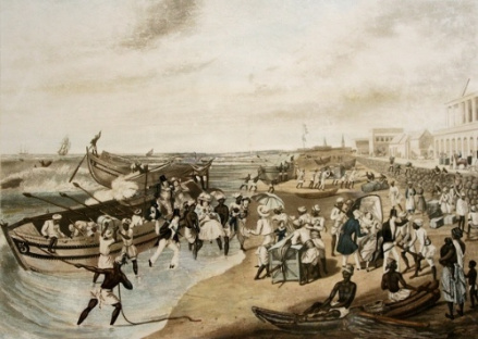 表现英国人初到金奈的绘画