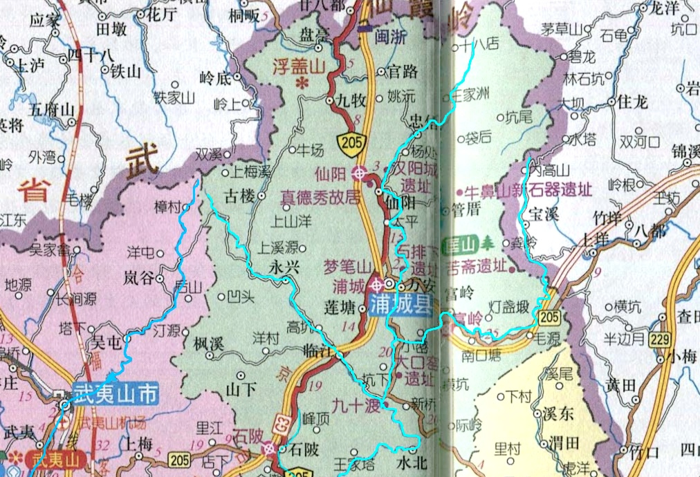 南浦溪水系分布