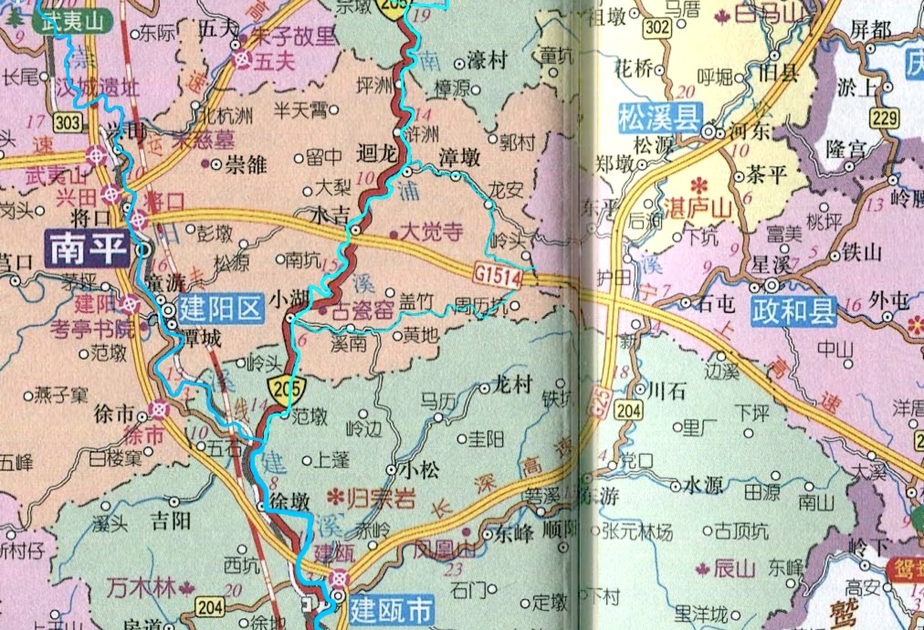 南浦溪水系分布