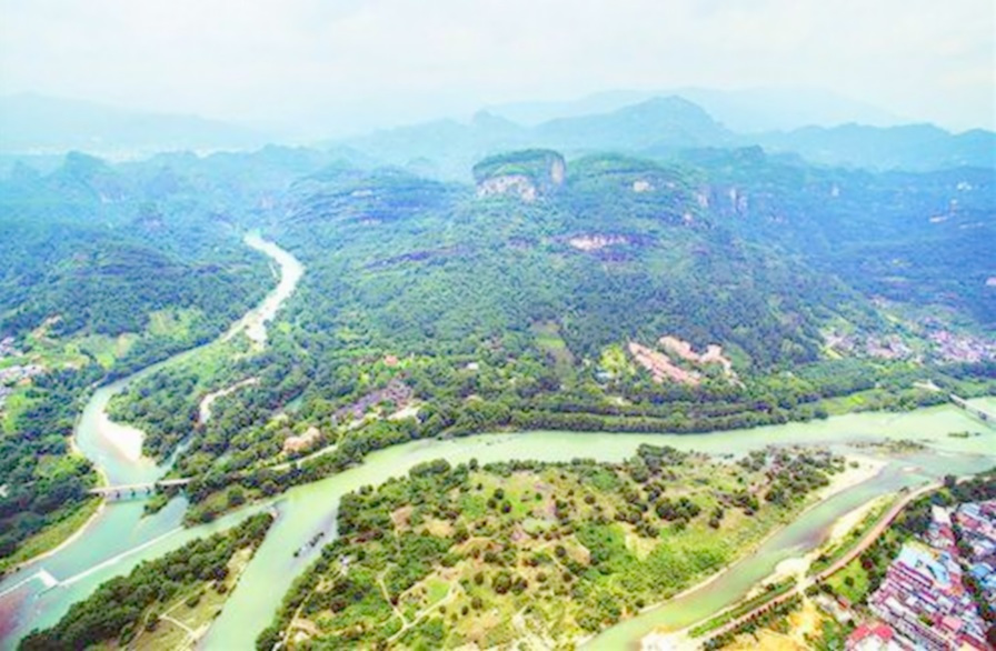 九曲溪江入崇阳溪处