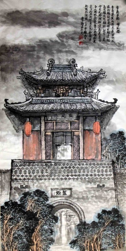 楼阁2-国画谭翃晶作品 