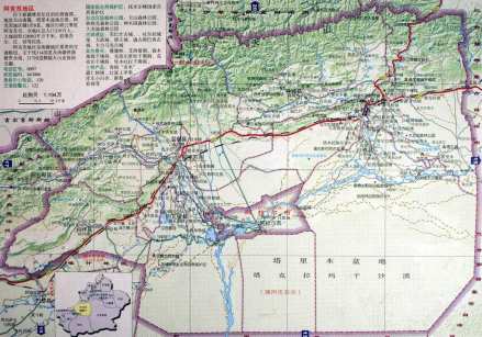 在阿克苏地区的位置示意