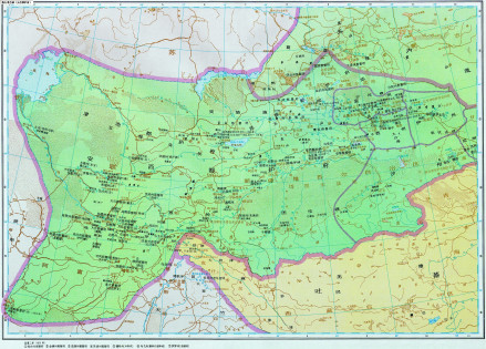 碎叶城（镇）位置  谭其骧《中国历史地图集》 