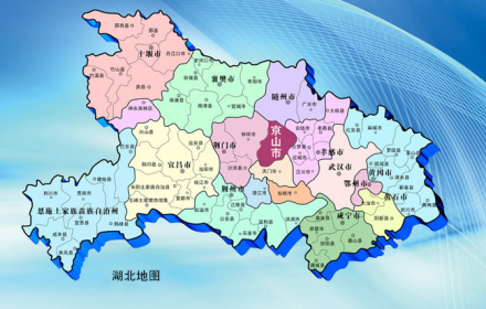 京山市在湖北省位置（红色部分）