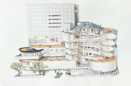美国纽约古根海姆博物馆手绘图