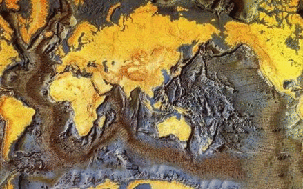 图6 地球表面立体平面图