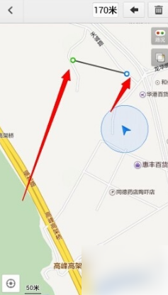 《百度地图》怎么测量两个点之间距离