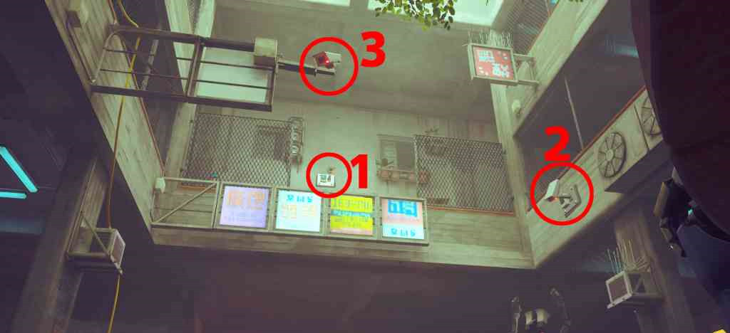《stray》中城三个摄像头在什么地方