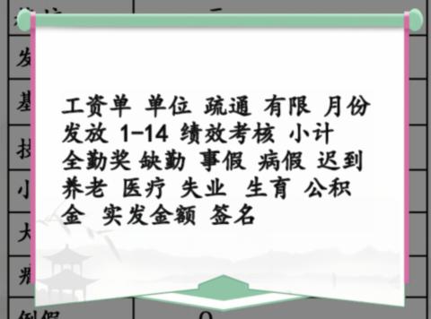 《汉字找茬王》离谱的工资通关攻略