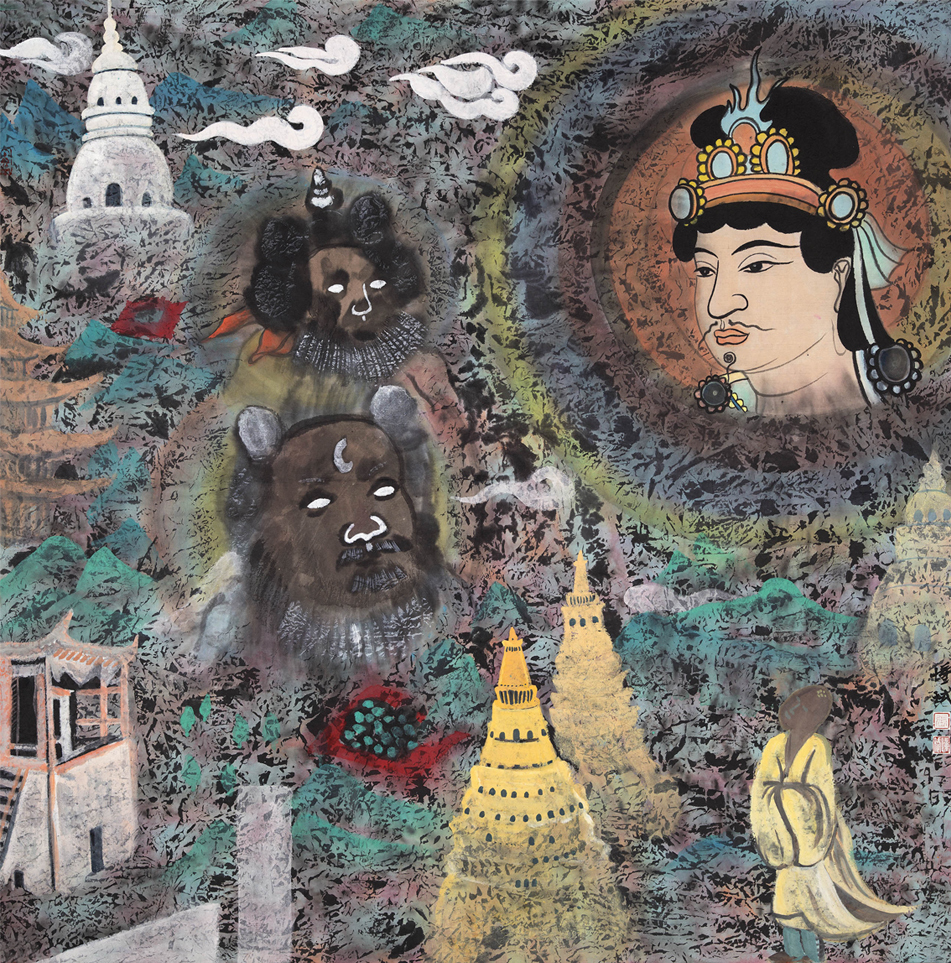 3022号 《敦煌印象之一》 68x68cm 2012年.jpg 3022号 《敦煌印象之一》 68x68cm 2012年.jpg