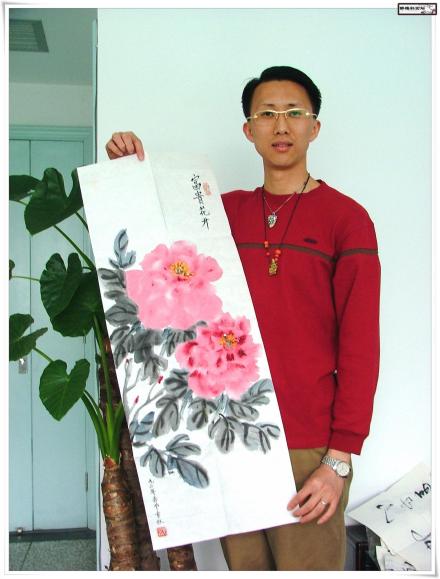 吴素秋赠与画家李艺牡丹图 吴素秋赠与画家李艺牡丹图