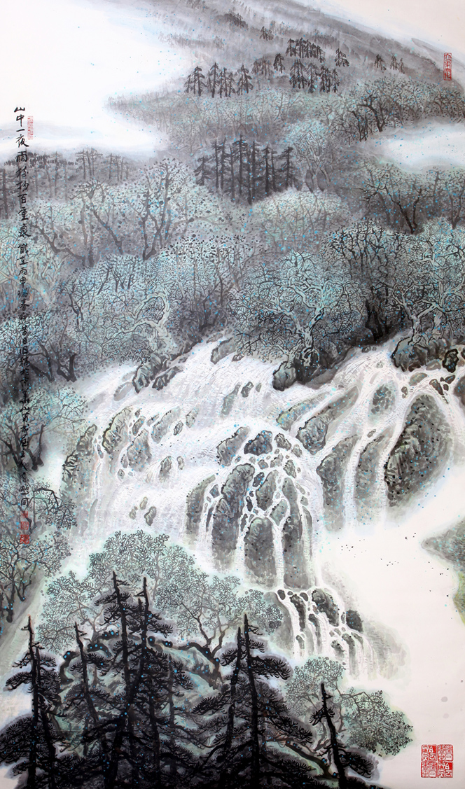 2835号 山中一夜雨,树抄百重泉,丙申年作,288x175厘米.jpg 2835号 山中一夜雨,树抄百重泉,丙申年作,288x175厘米.jpg