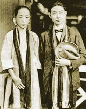 梅兰芳与妻子王明华 梅兰芳与妻子王明华