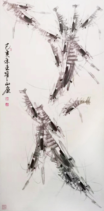 2898号 作品名称:群虾图。尺寸:136cm乘68cm。2019年创作。.jpg 2898号 作品名称:群虾图。尺寸:136cm乘68cm。2019年创作。.jpg