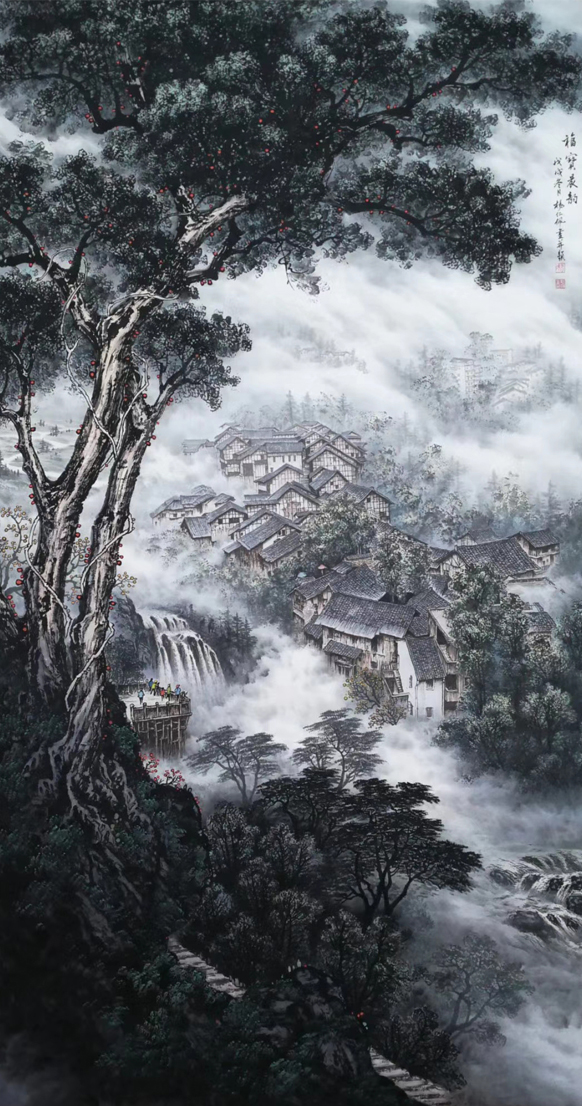 1524号-作品名称:福宝晨韵。尺寸:180cm乘97cm。2018年创作.jpg 1524号-作品名称:福宝晨韵。尺寸:180cm乘97cm。2018年创作.jpg