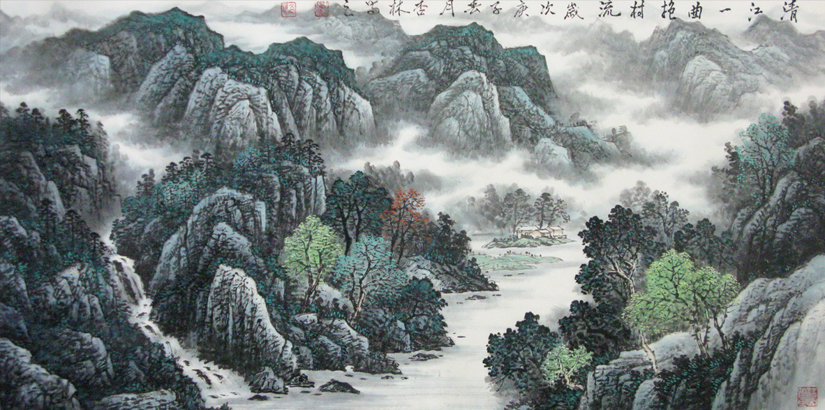 《清江一曲抱村流》(4尺整张).jpg 《清江一曲抱村流》(4尺整张).jpg