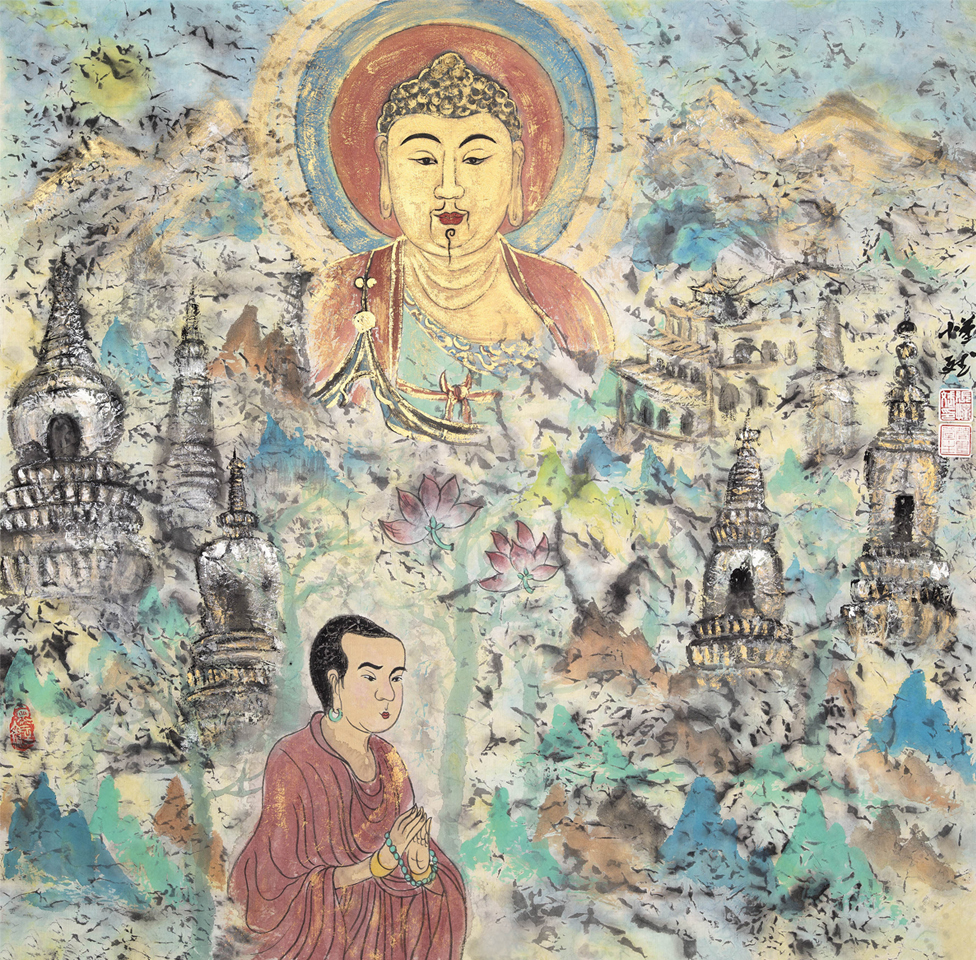 3020号 《敦煌印象之二》 68x68cm 2012年.jpg 3020号 《敦煌印象之二》 68x68cm 2012年.jpg