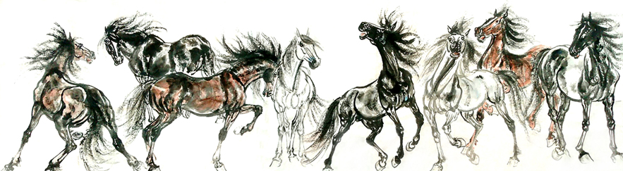 2429号--作品名称:八俊图。尺寸:200cm乘55cm。2020年创作。.jpg 2429号--作品名称:八俊图。尺寸:200cm乘55cm。2020年创作。.jpg