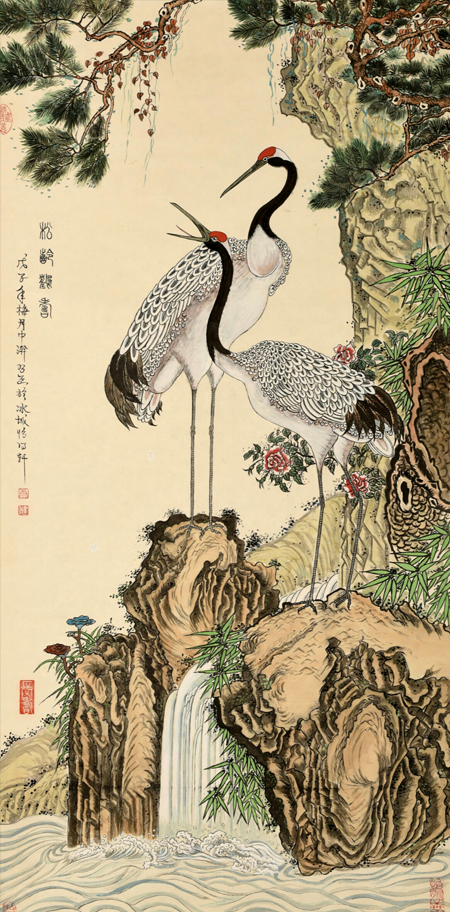 2476号-松龄鹤寿图,138x70cm,2008年.jpg 2476号-松龄鹤寿图,138x70cm,2008年.jpg