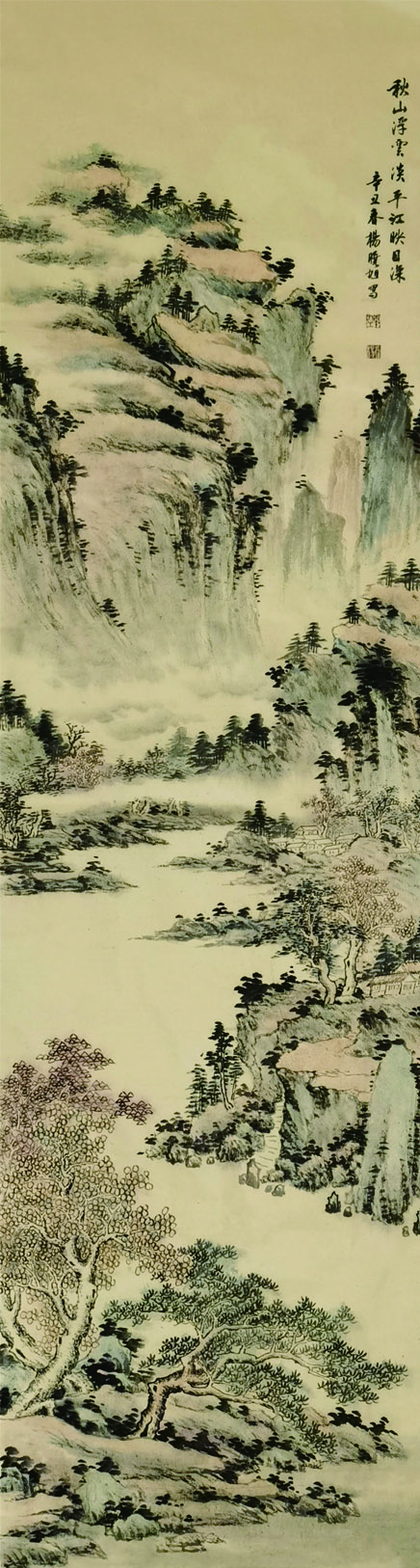 秋山浮白云平江映日深,178x48cm,2021.jpg 秋山浮白云平江映日深,178x48cm,2021.jpg
