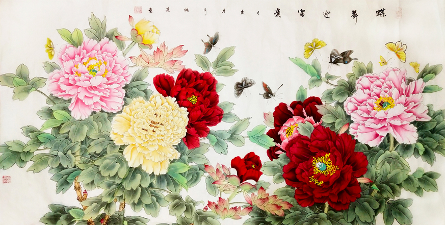 2773号 作品名称:蝶舞迎富贵。尺寸:136cm乘68cm。2019年创作。.jpg 2773号 作品名称:蝶舞迎富贵。尺寸:136cm乘68cm。2019年创作。.jpg