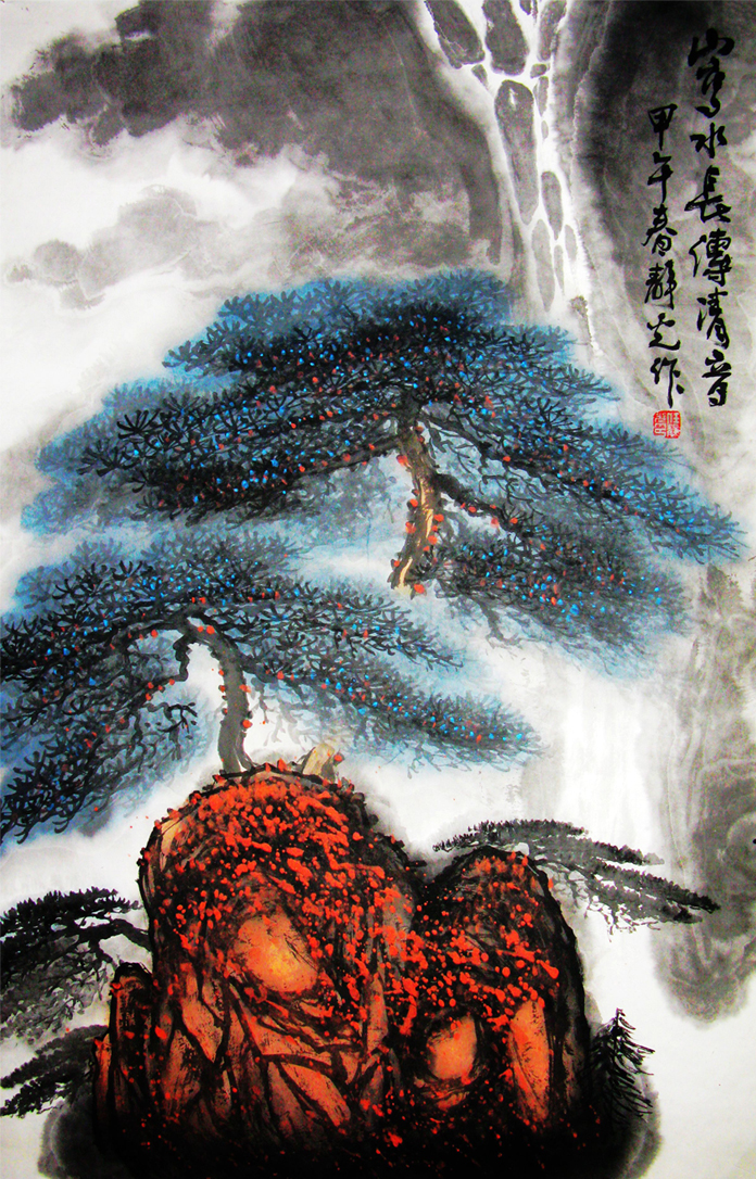 2830号 作品名称:山高水长传清音。尺寸:68cm乘46cm。2014年创作。.jpg 2830号 作品名称:山高水长传清音。尺寸:68cm乘46cm。2014年创作。.jpg