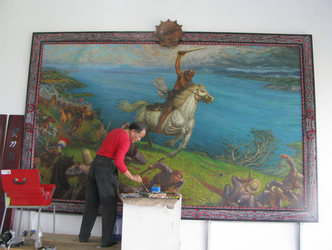 2013年1月为印尼峇达博物馆创作历史画安装调整现场.JPG 2013年1月为印尼峇达博物馆创作历史画安装调整现场.JPG