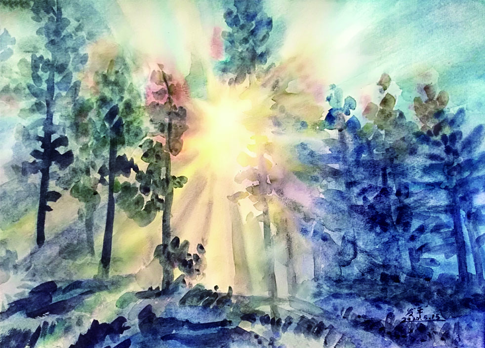 作品名称:晨曦。尺寸:53乘38。2020年创作。.jpg 作品名称:晨曦。尺寸:53乘38。2020年创作。.jpg