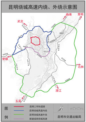 昆明绕城高速示意图