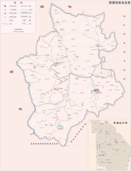 西盟县地图