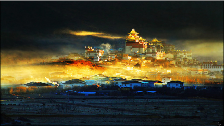 高原上的松赞林寺 