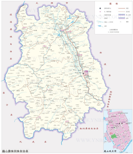 巍山彝族回族自治县地图