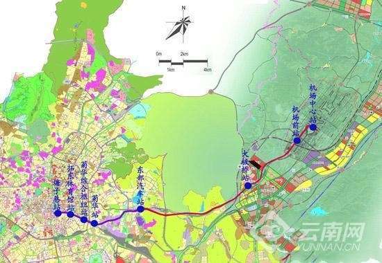 昆明轨道交通6号线线路走向示意图 