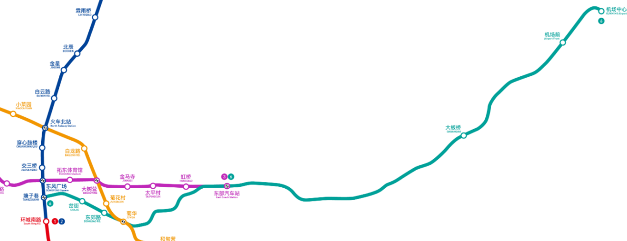 昆明轨道交通6号线线路走向示意图