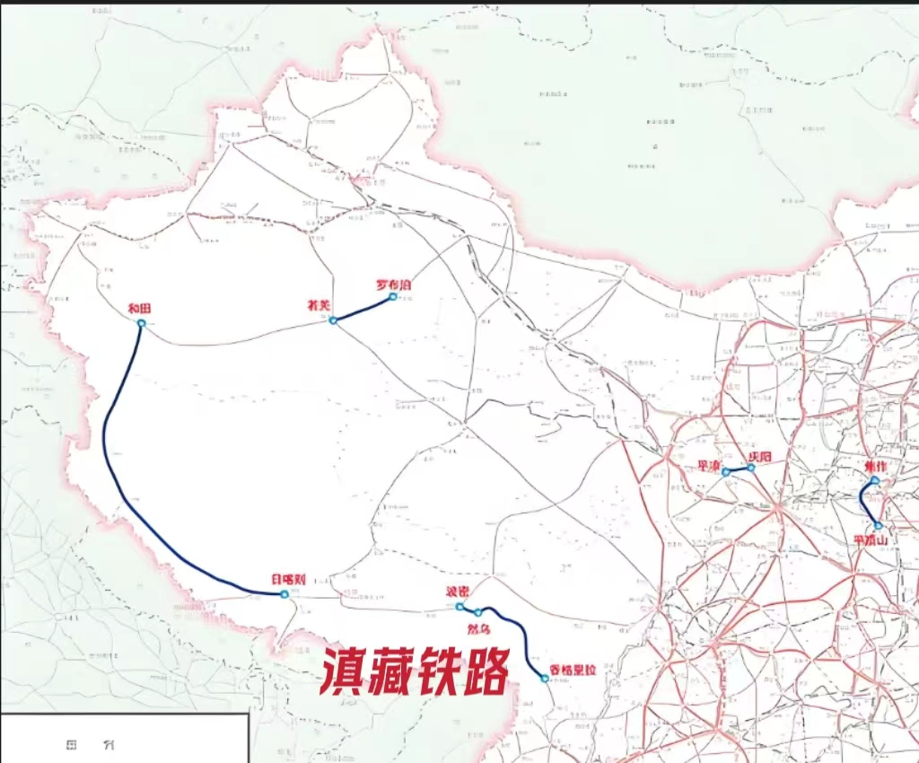 滇藏铁路整体走向