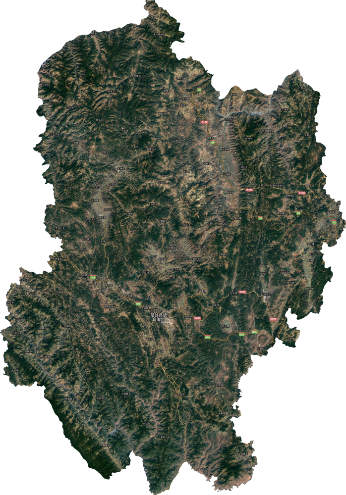 楚雄彝族自治州卫星图高清版大图