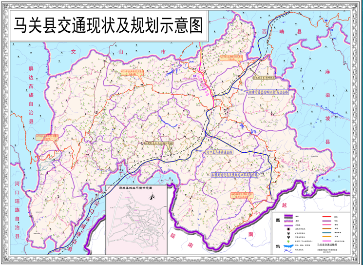 马关县交通现状及规划示意图